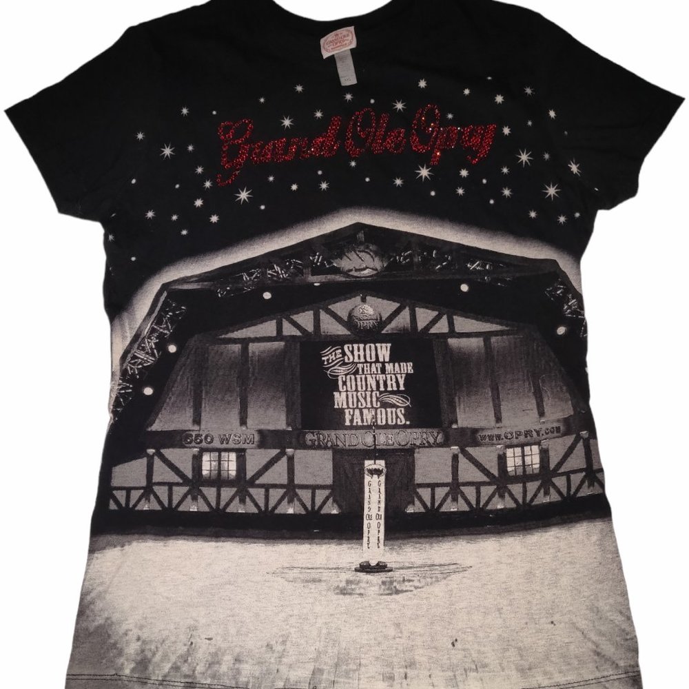 Vintage Grand Ole Opry women's graphic tee red bejeweled lettering size XXL